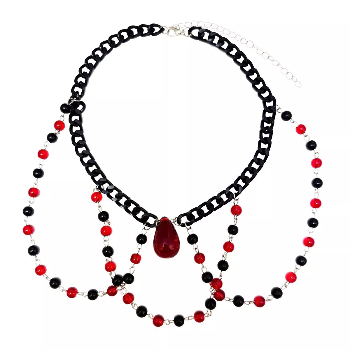 Gothic Vampire Beaded Teardrop Necklace - Lilixa.store