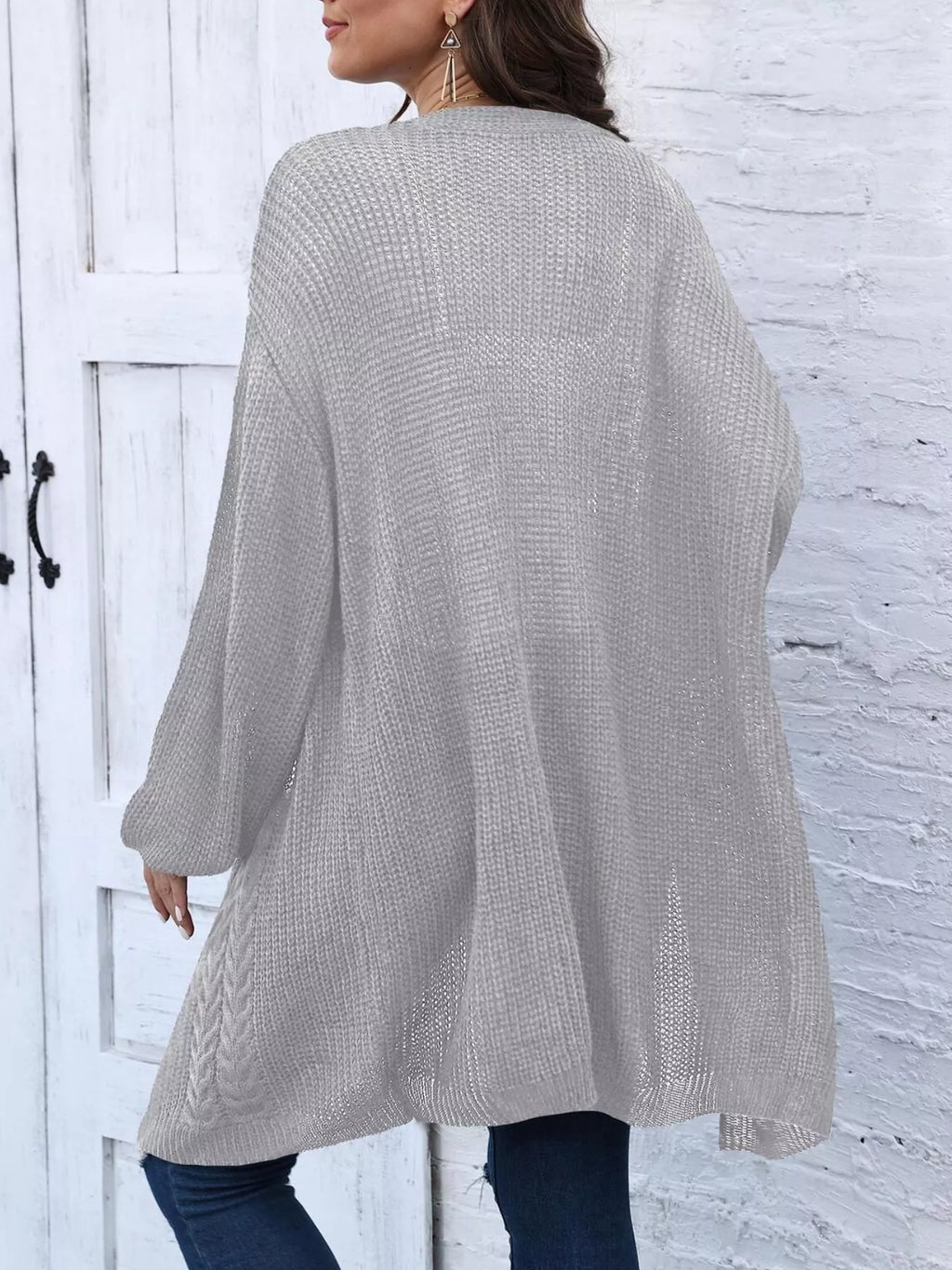 Open Front Long Sleeve Cardigan - Lilixa.store