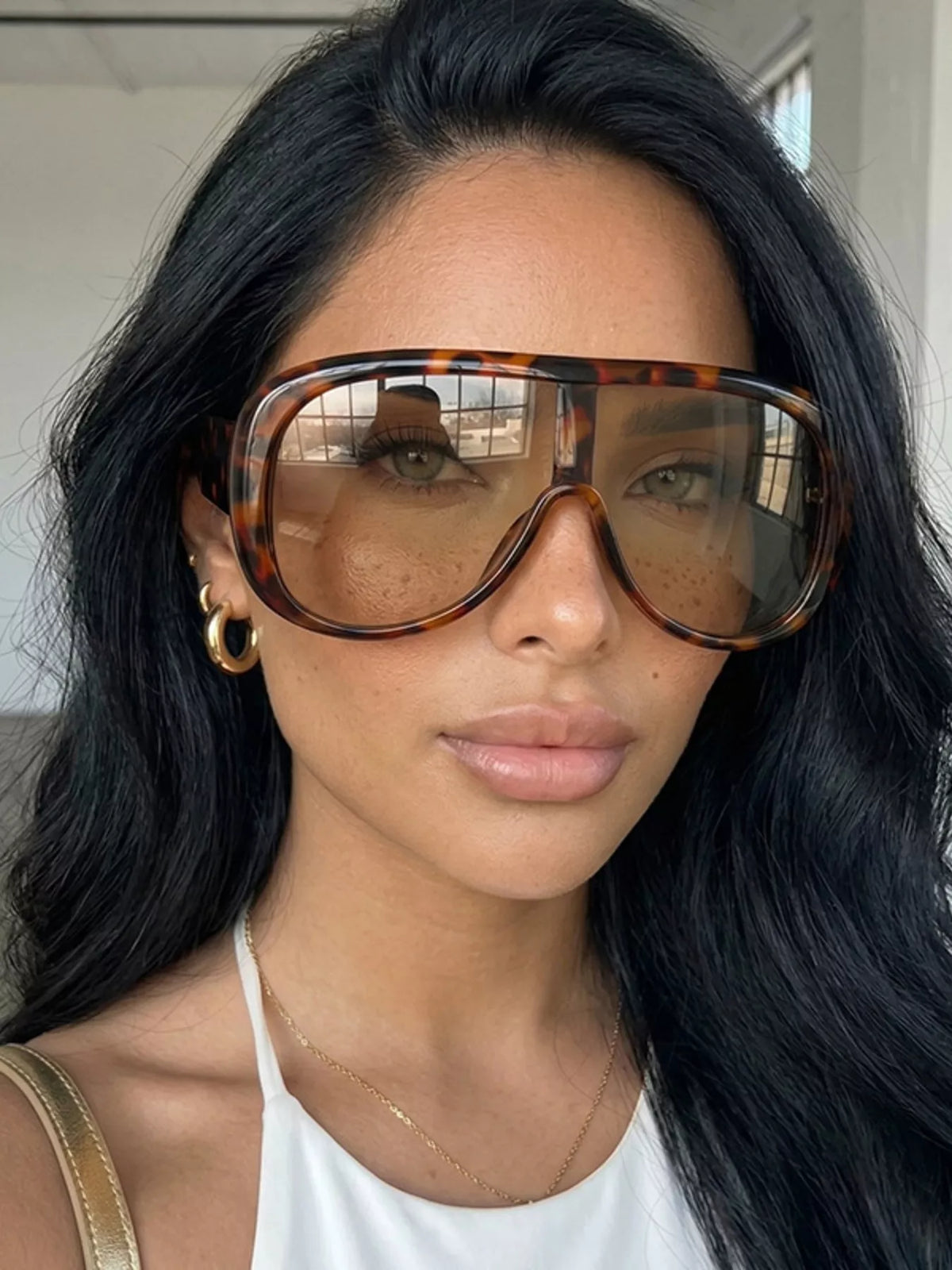 Oversized Sunglasses with Tinted Lenses - Lilixa.store