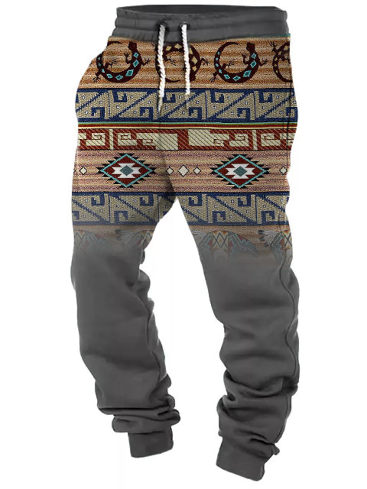 Men's Full Size Geometric Drawstring Joggers Plus Size