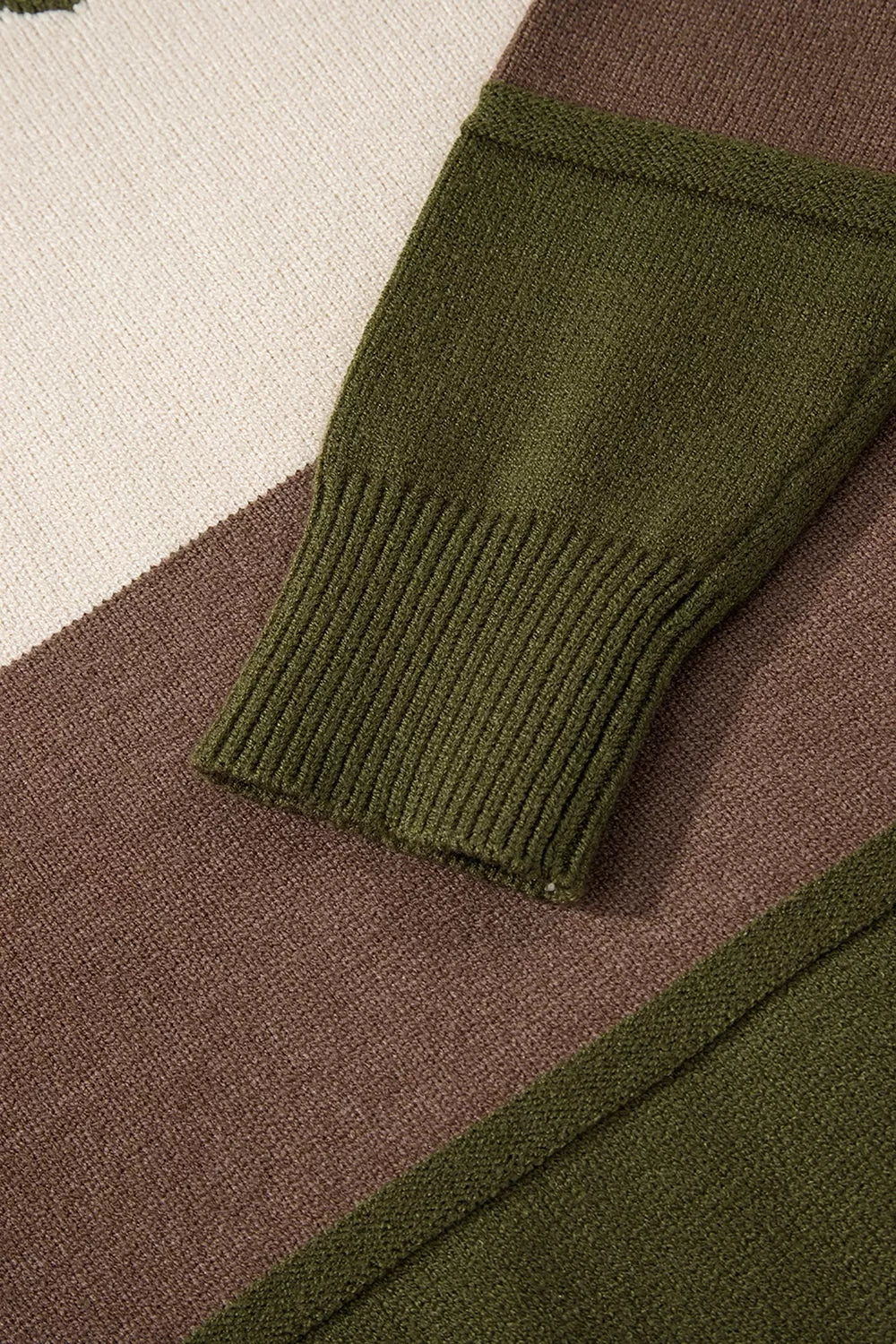Colorblock Crew Neck Drop Shoulder Sweater