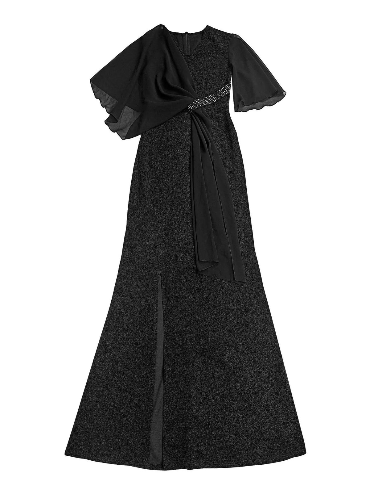 Slit Flutter Sleeve Maxi Dress - Lilixa.store
