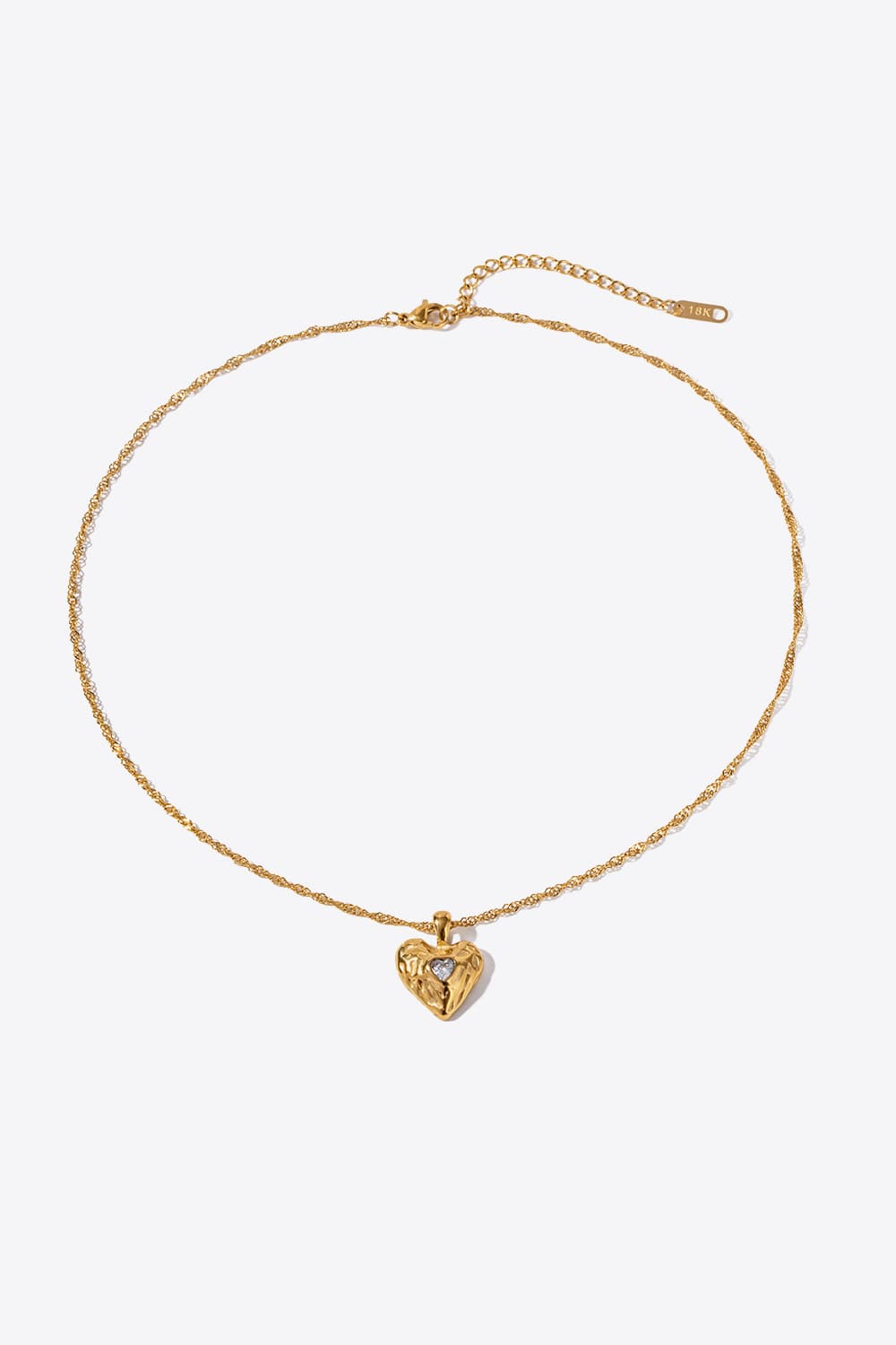 Heart Pendant Stainless Steel Necklace, view 3