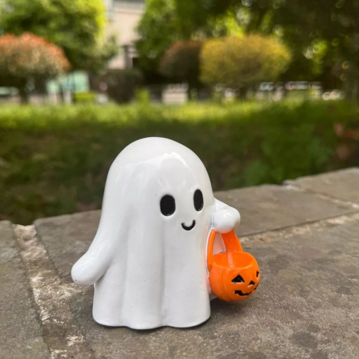 Halloween Ghost Ornament with Pumpkin Basket - Lilixa.store