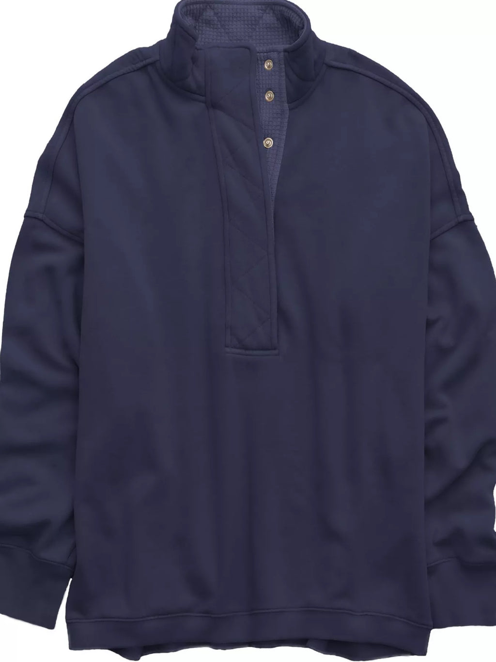 Half Snap Dropped Shoulder Sweatshirt - Lilixa.store