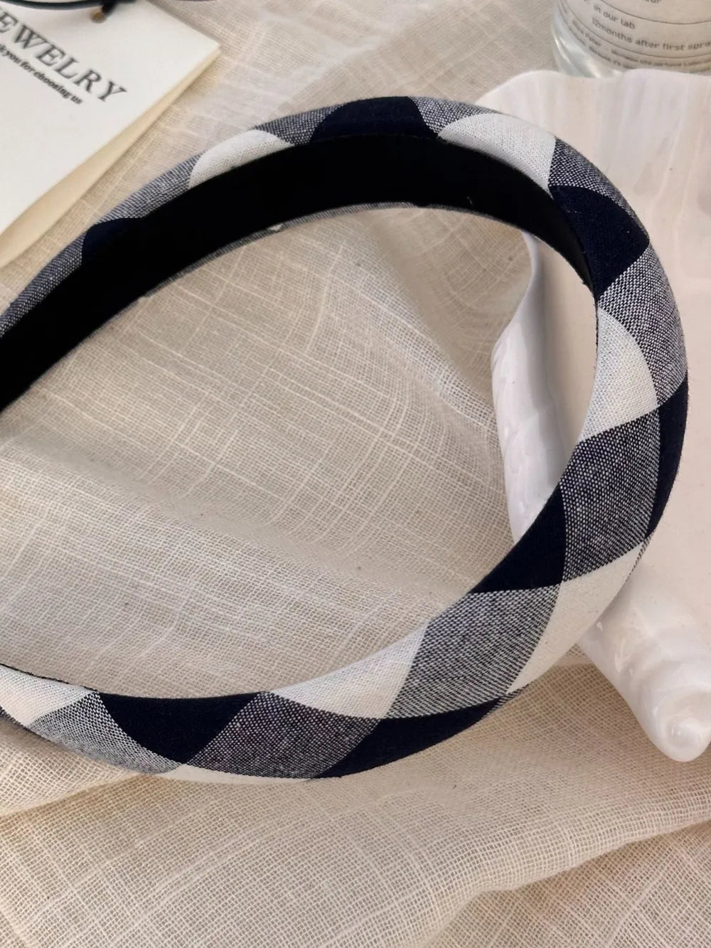 Polyester Plaid Wide Headband - Lilixa.store