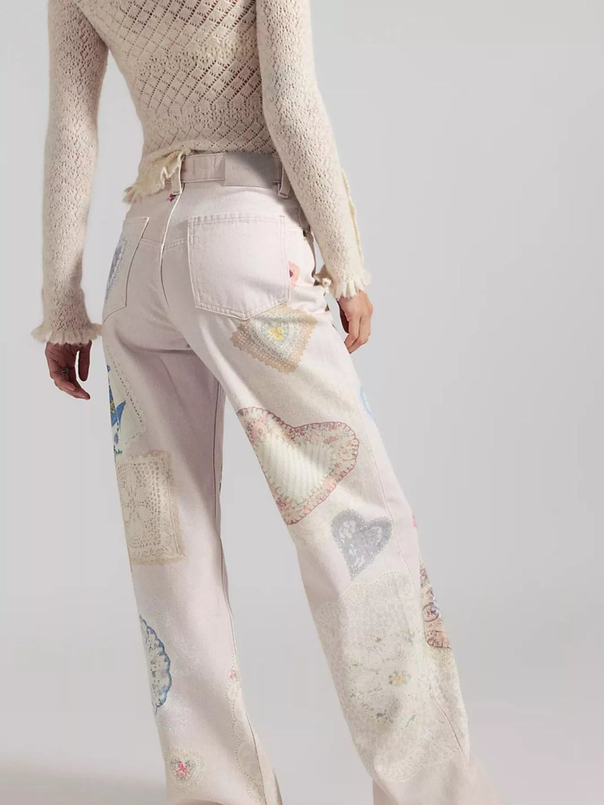 Printed Wide Leg Jeans - Lilixa.store