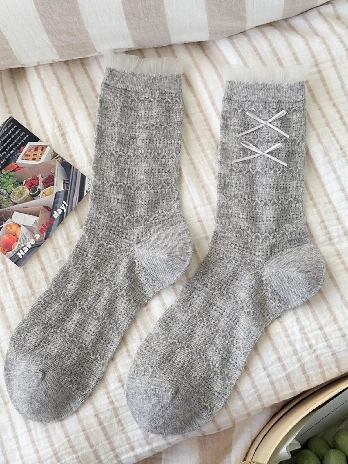 Ribbon Bows Socks - Lilixa.store