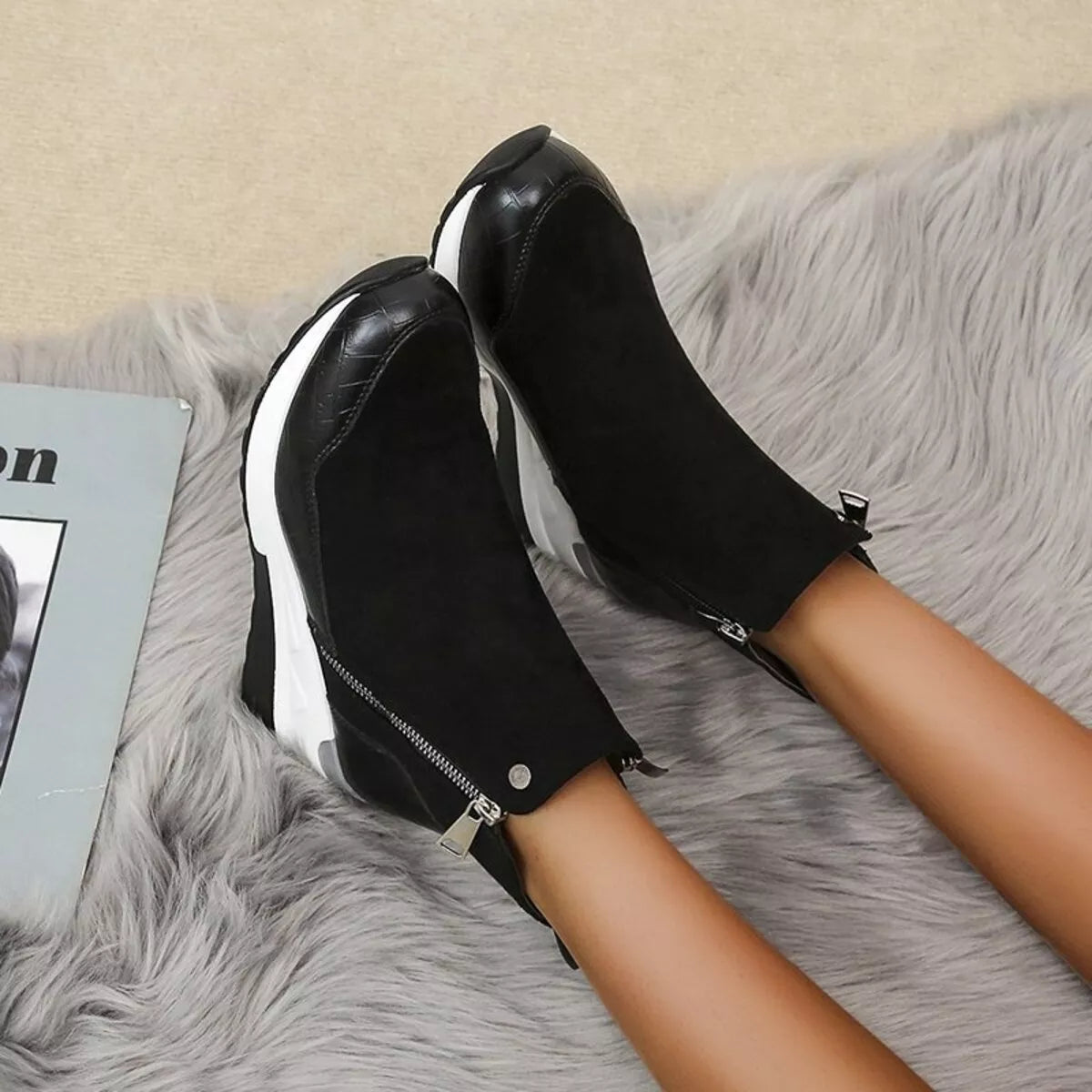 Side Zipper Ankle Boots - Lilixa.store