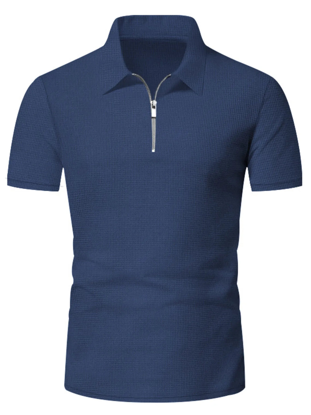 Men's Plus Size Quarter Zip Short Sleeve Top and Shorts Set, view 3