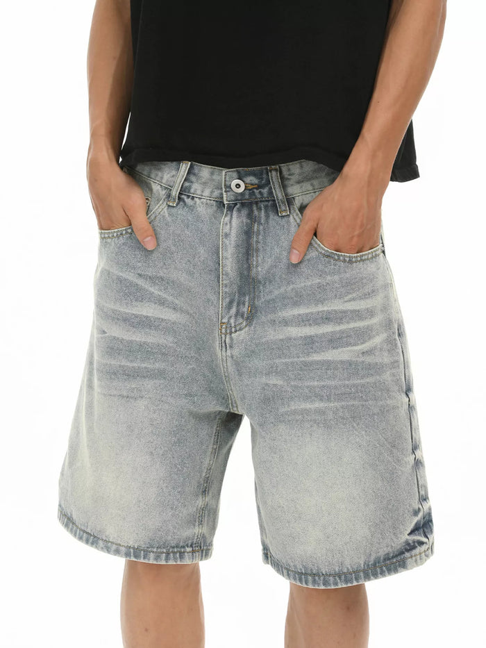 Men's Wash Relaxed Fit Denim Shorts - Lilixa.store