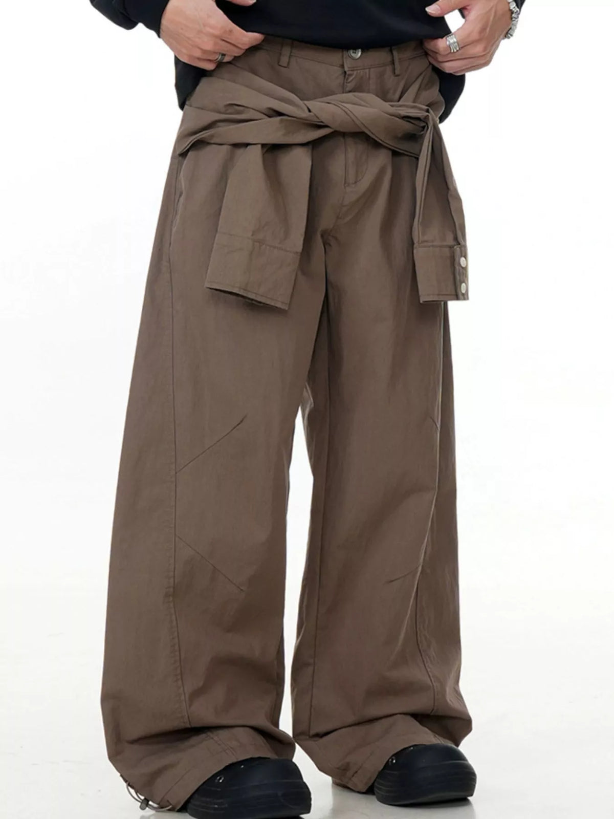 Men's Wide-Legged Casual Pants in Brown