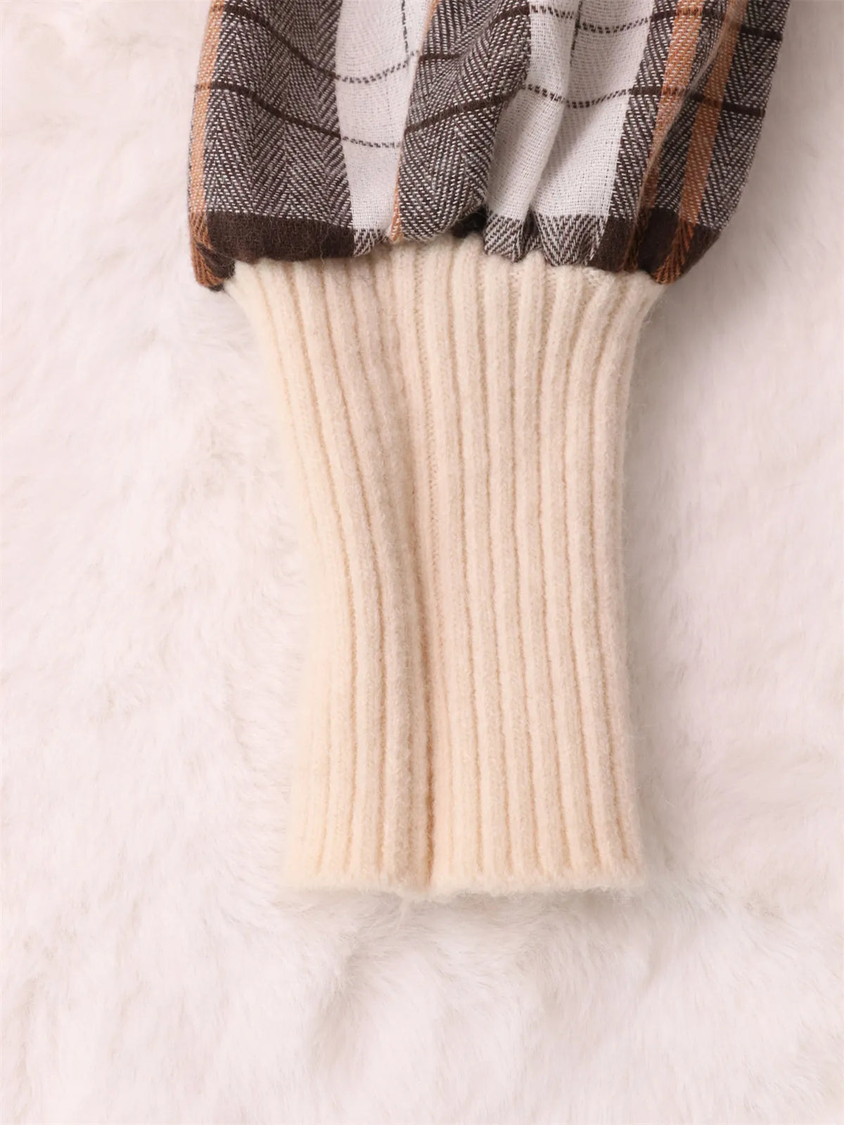Plaid Long Sleeve Sweater Dress, view 3