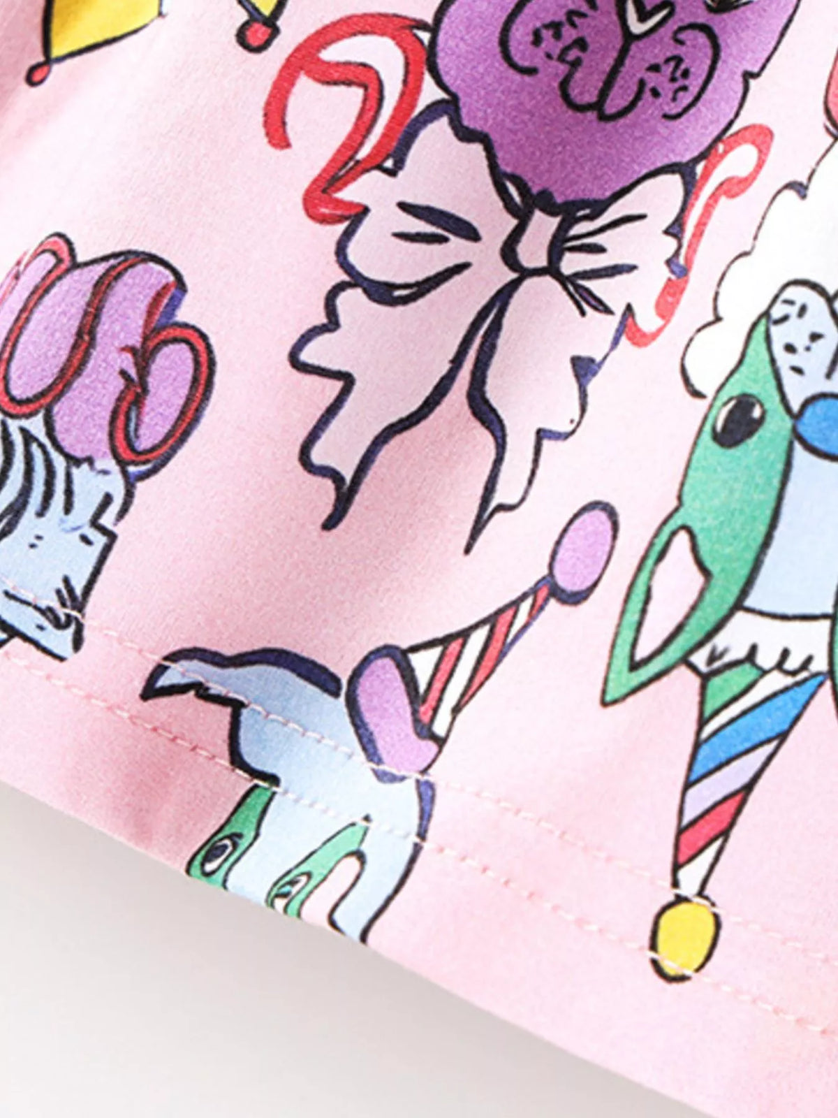 Children's Cartoon Print Short Sleeve Dress - Lilixa.store