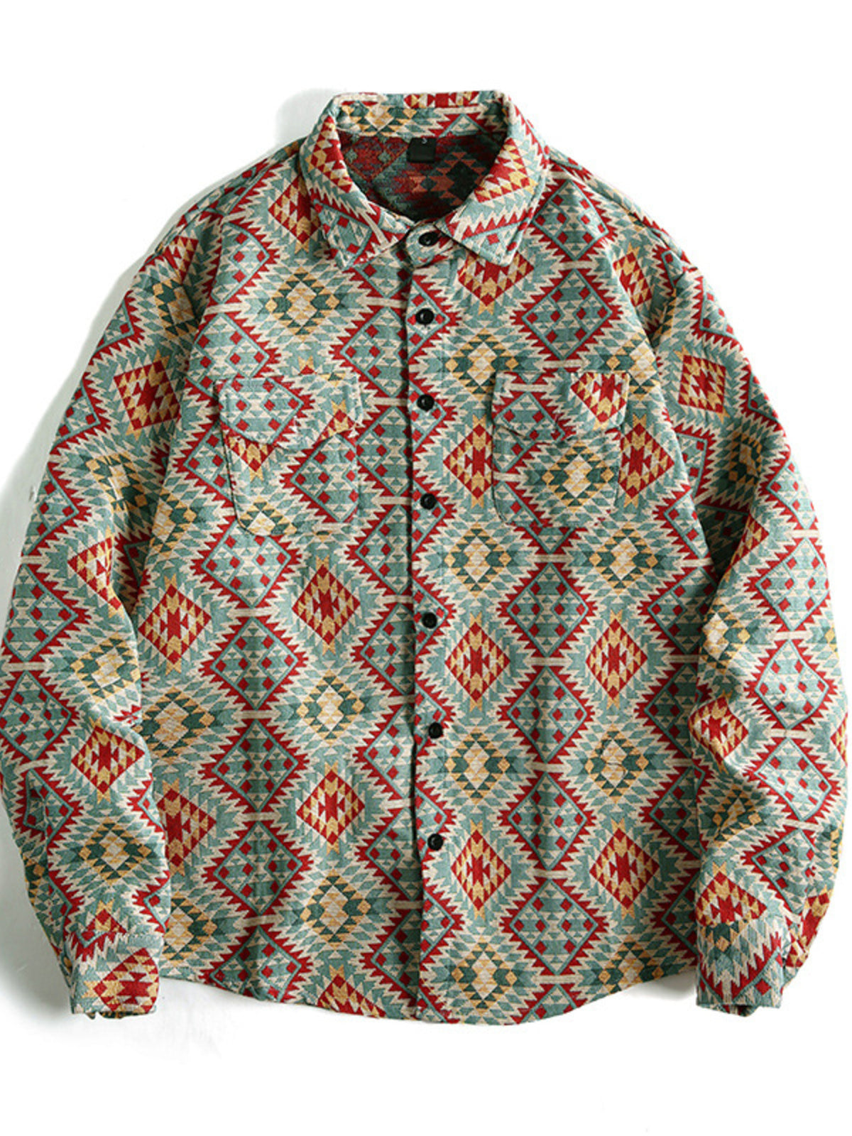 Men's Geometric Button Up Shacket - Lilixa.store