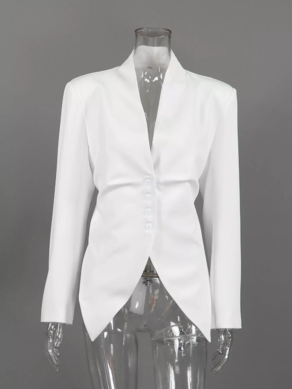 Slim-Fit Asymmetric Hem Blazer - Lilixa.store