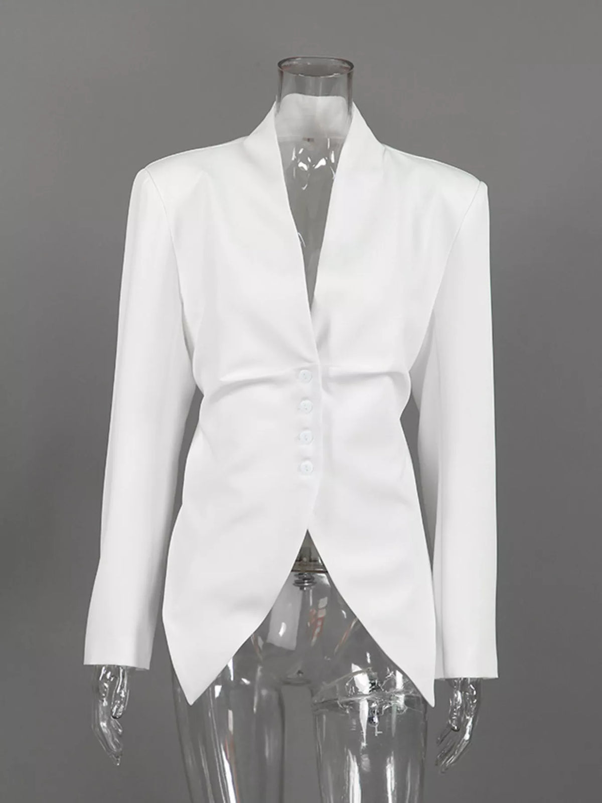 Slim-Fit Asymmetric Hem Blazer - Lilixa.store