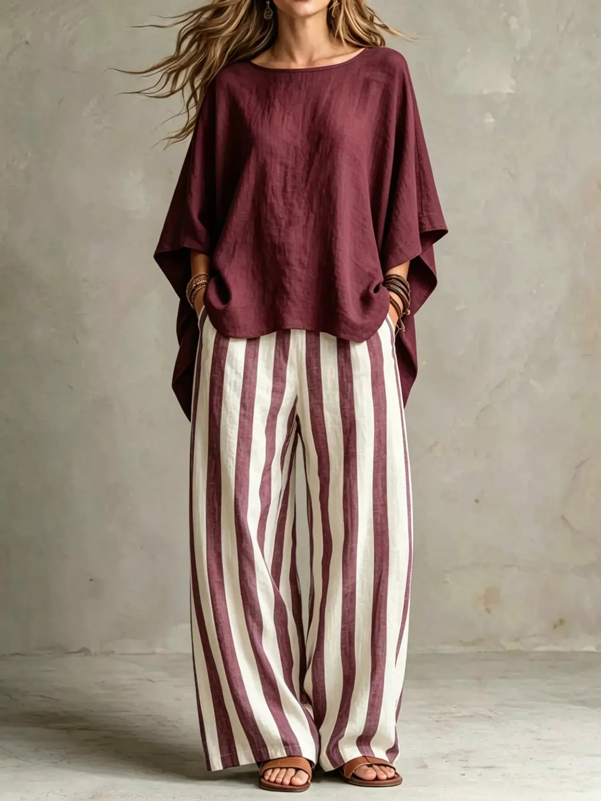Full Size Solid Color Top and Pants Set Plus Size - Lilixa.store