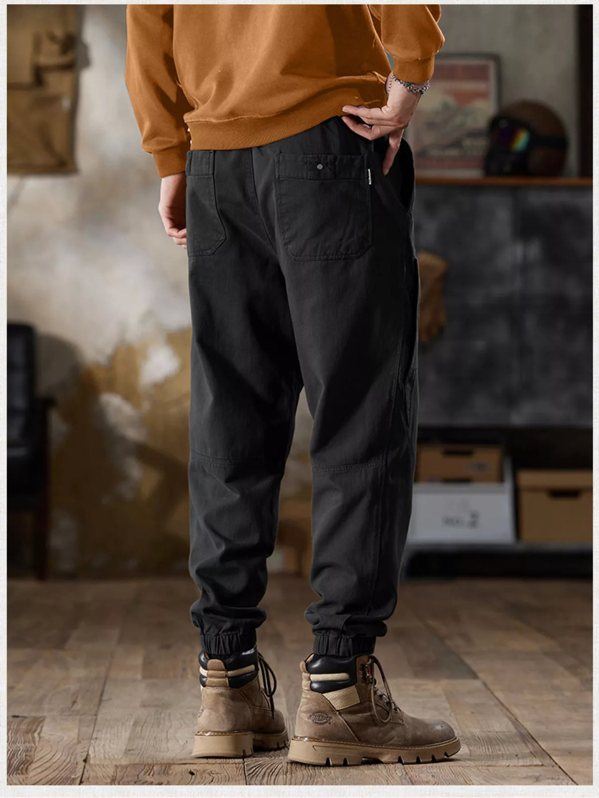 Men's Full Size Casual Drawstring Cargo Joggers Plus Size, view 2