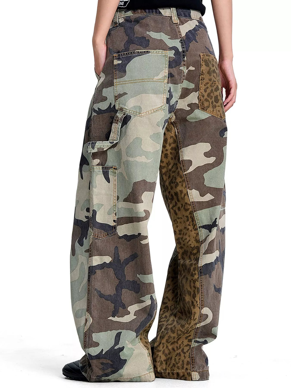 Men's Camouflage Leopard Patchwork Cargo Pants - Lilixa.store