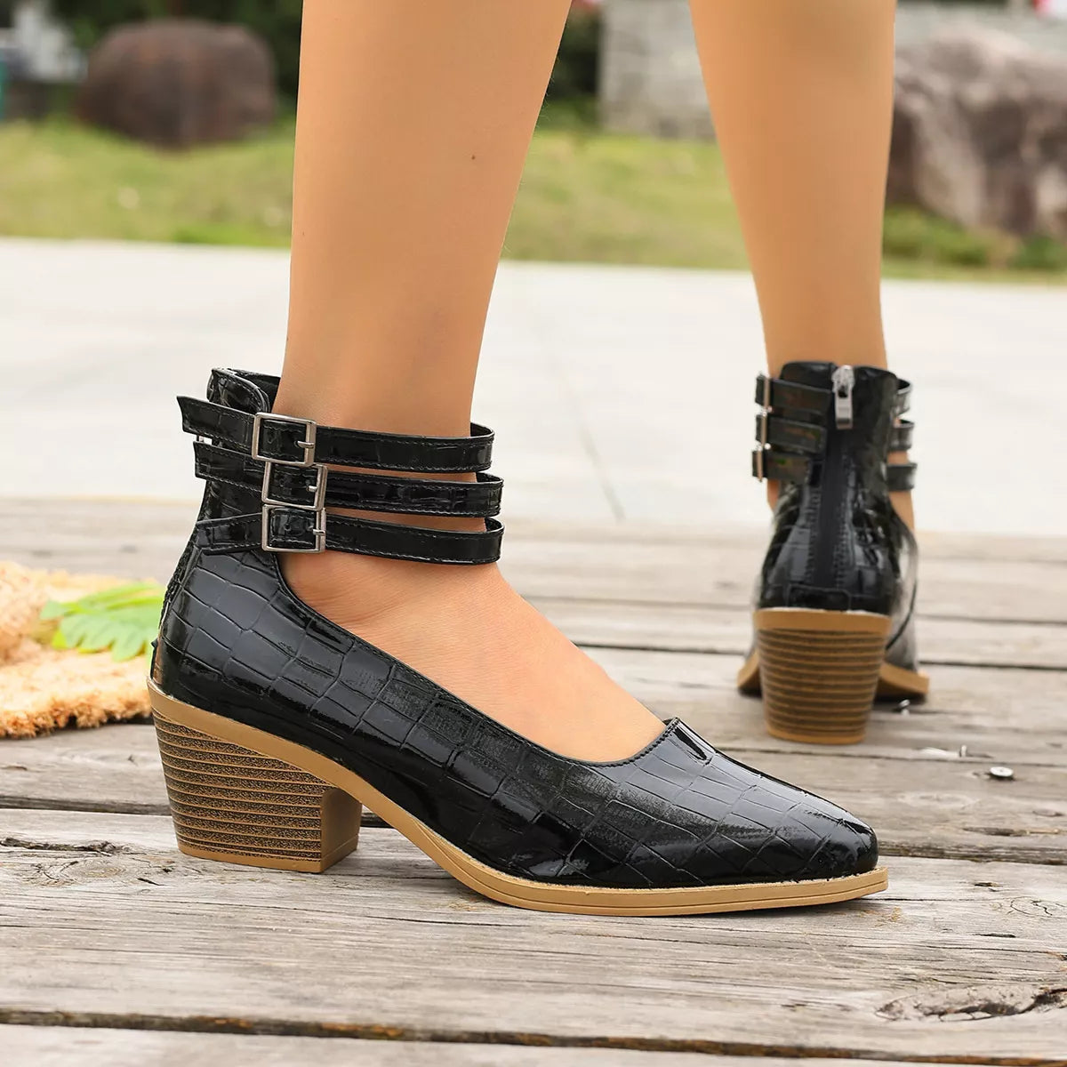 Point Toe Block Heels Pumps - Lilixa.store