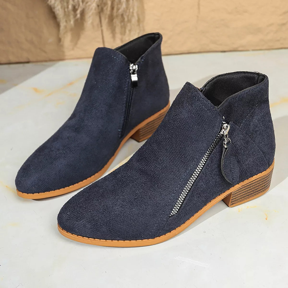 Point Toe Block Heels Boots - Lilixa.store