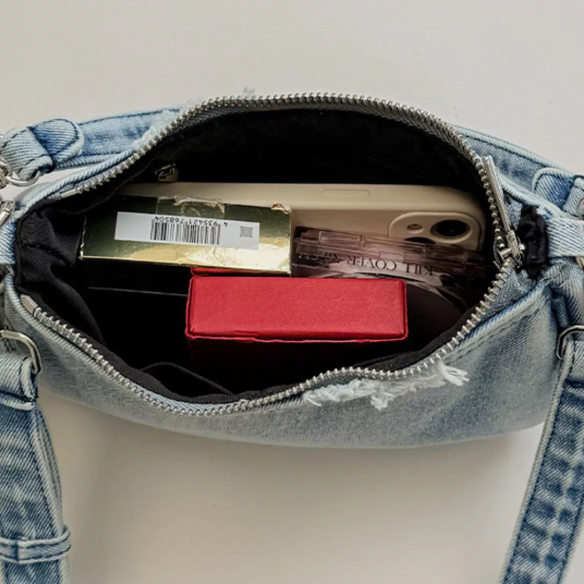 Star Charm Denim Shoulder Bag - Lilixa.store