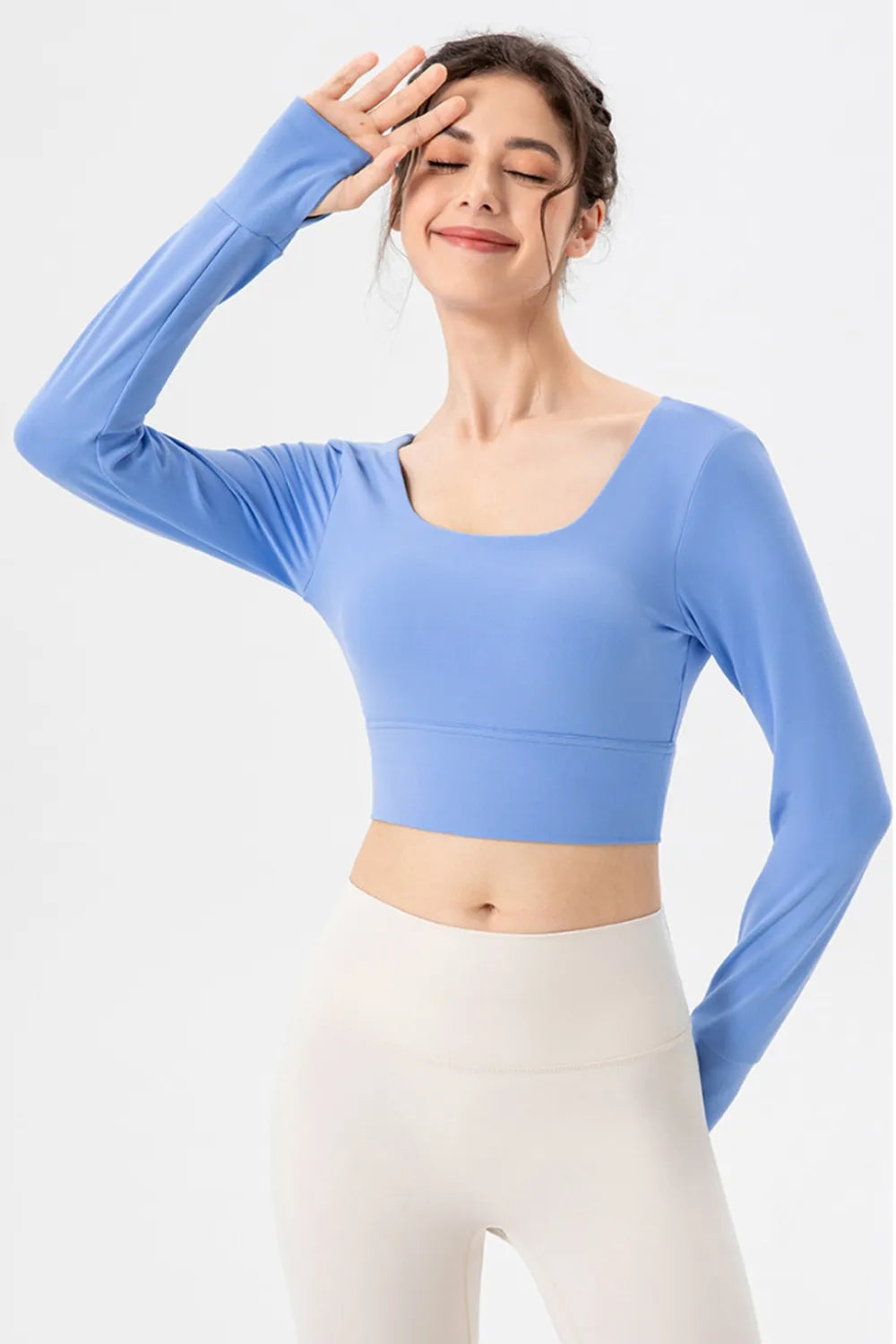 Square Neck Crisscross Active T-Shirt - Lilixa.store
