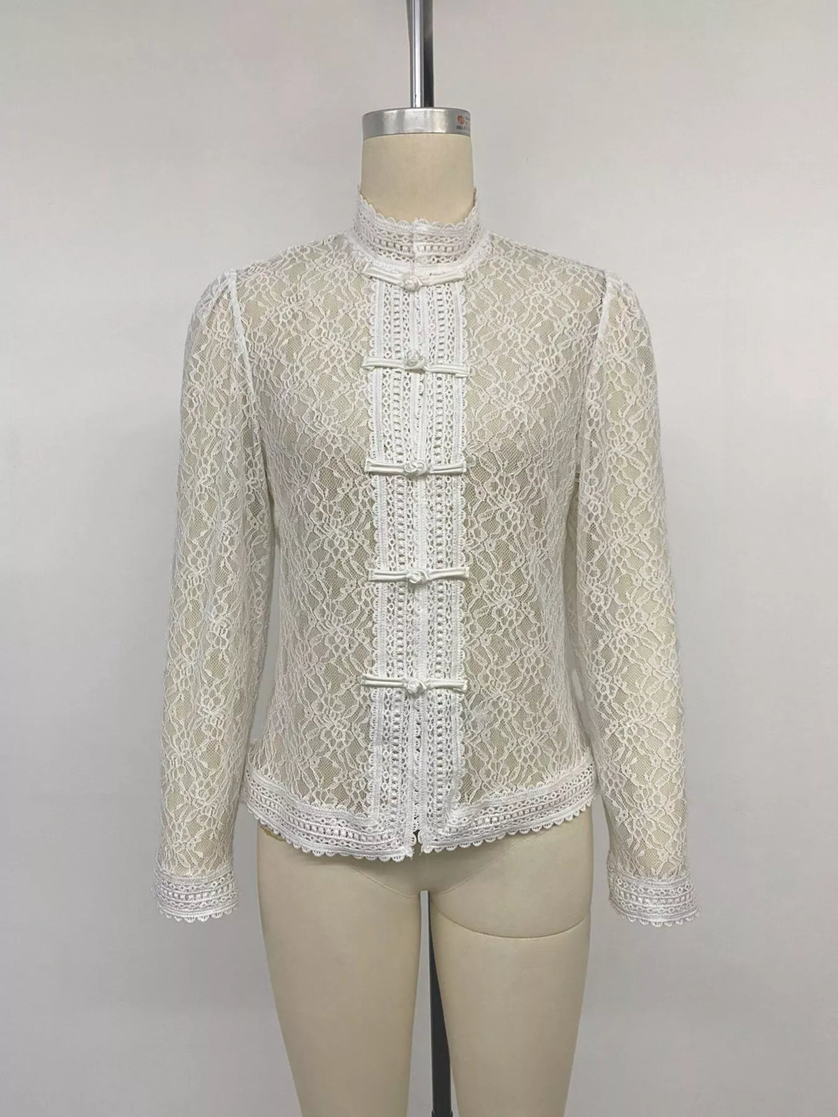 Lace Chinese Style Button Shirt - Lilixa.store