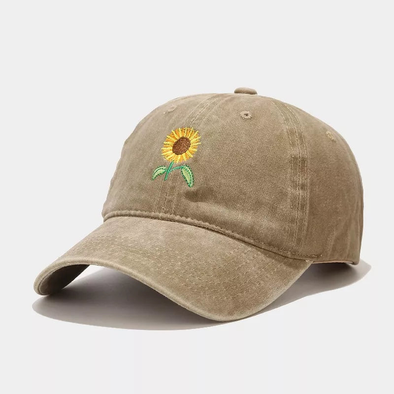 Sunflower Embroidered Baseball Cap - Lilixa.store