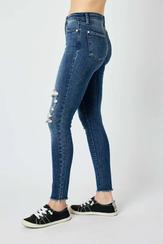 Judy Blue Full Size  High Waist Distressed Skinny Jeans - Lilixa.store