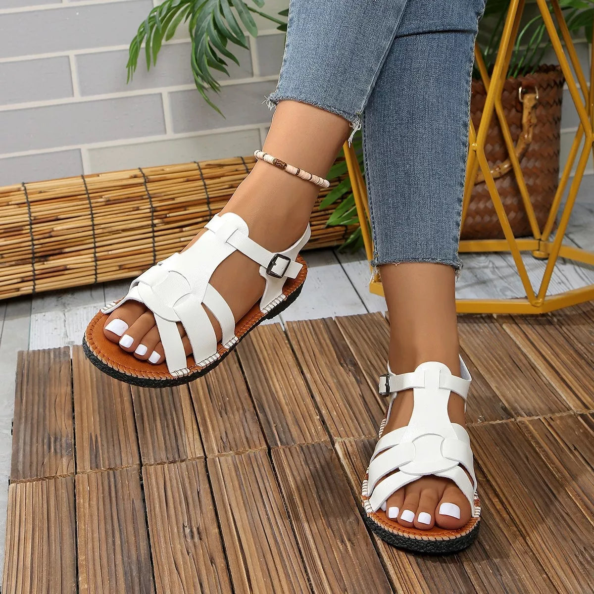 Open Toe Flat Sandals - Lilixa.store