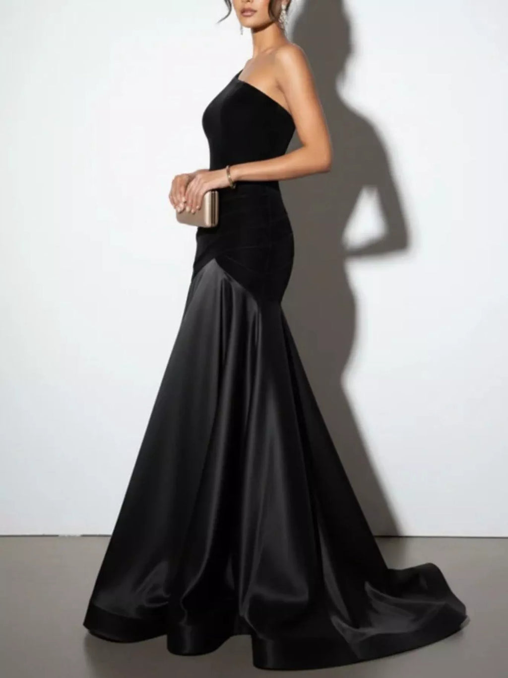 Single Shoulder Floor Length Dress - Lilixa.store