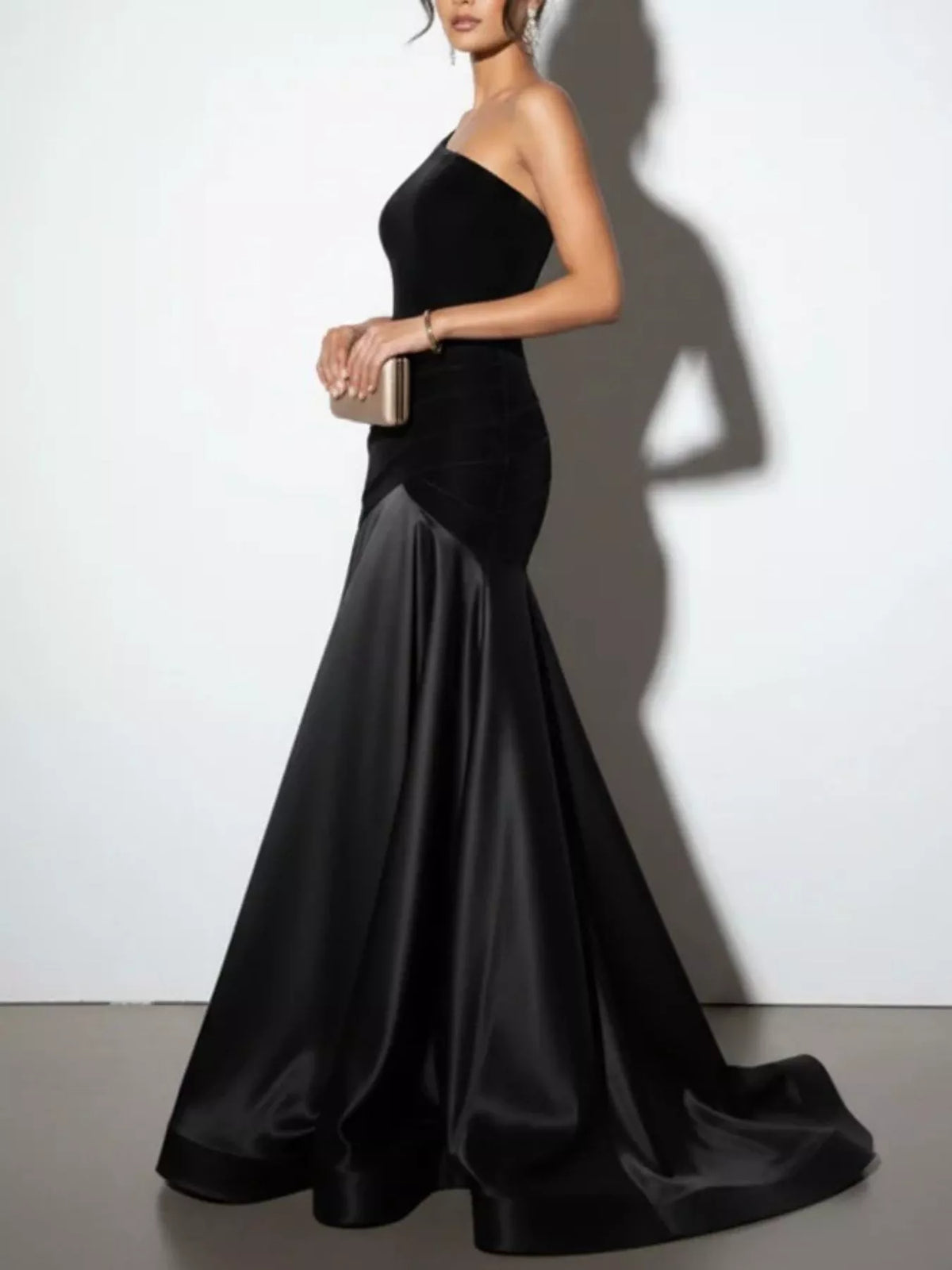 Single Shoulder Floor Length Dress - Lilixa.store