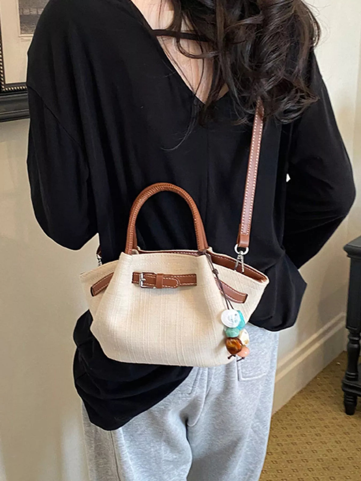Buckle Decor Crossbody Bag - Lilixa.store