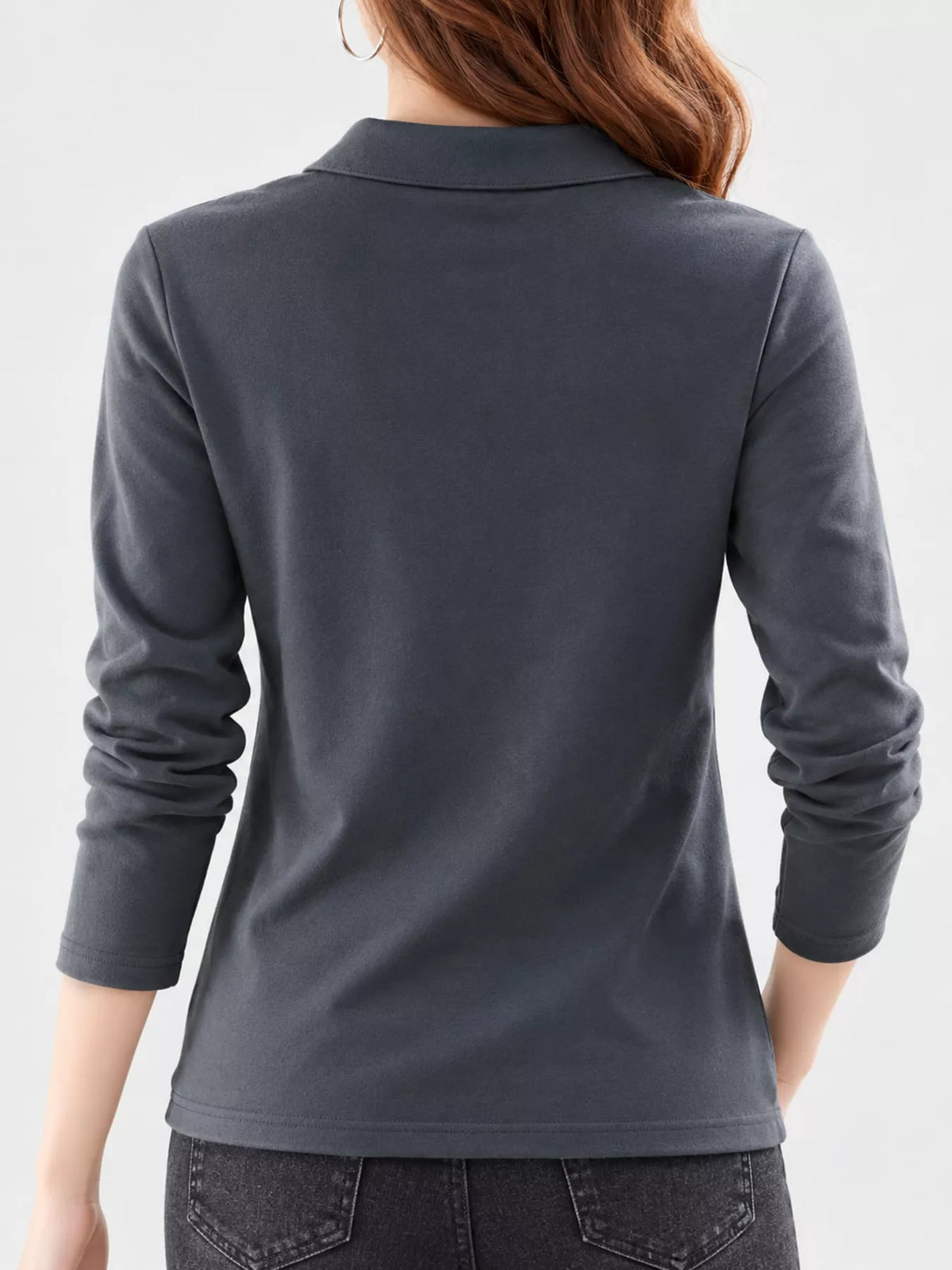 Full Size Button-Down Long Sleeve Shirt Plus Size, view 11