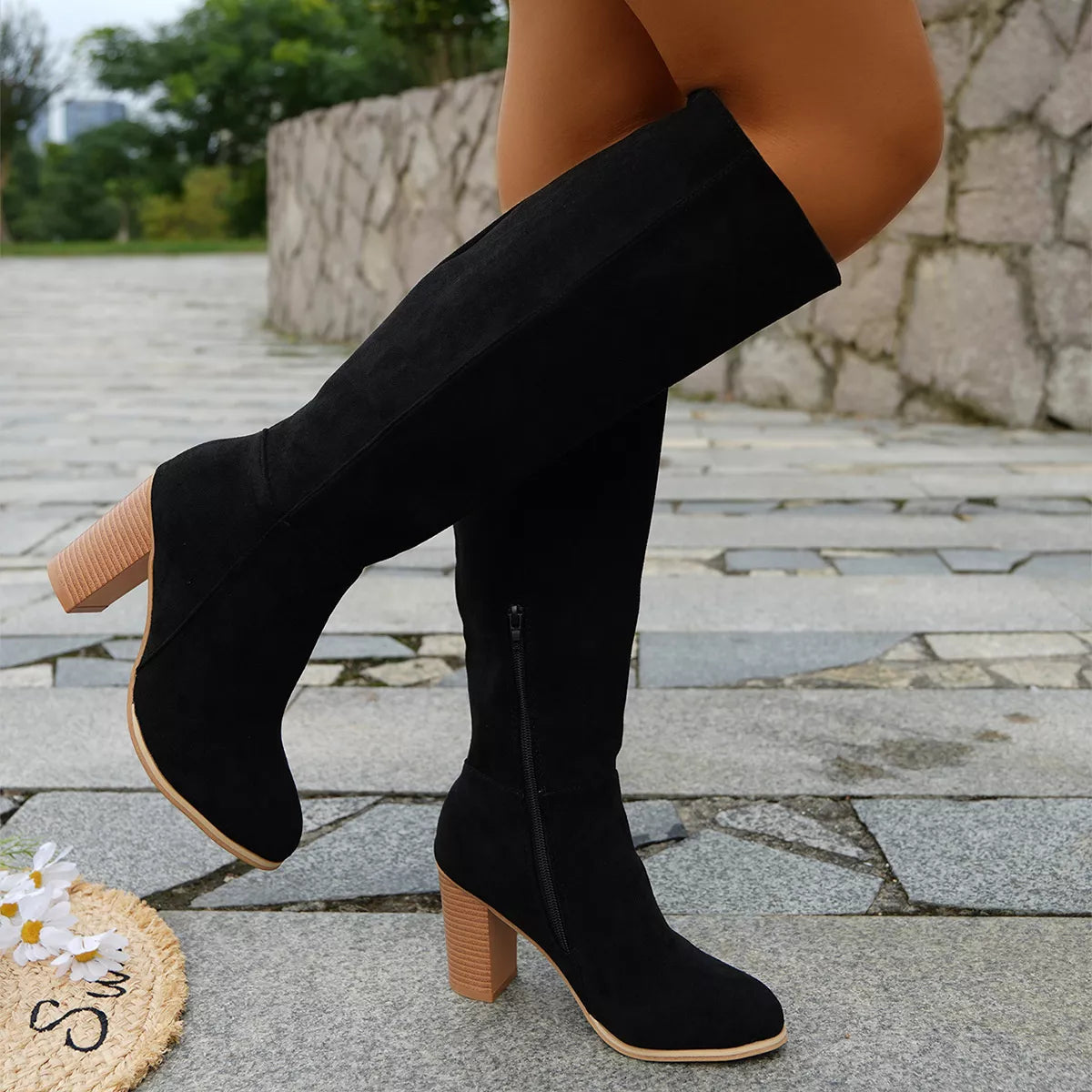 Point Toe Block Heels Boots - Lilixa.store