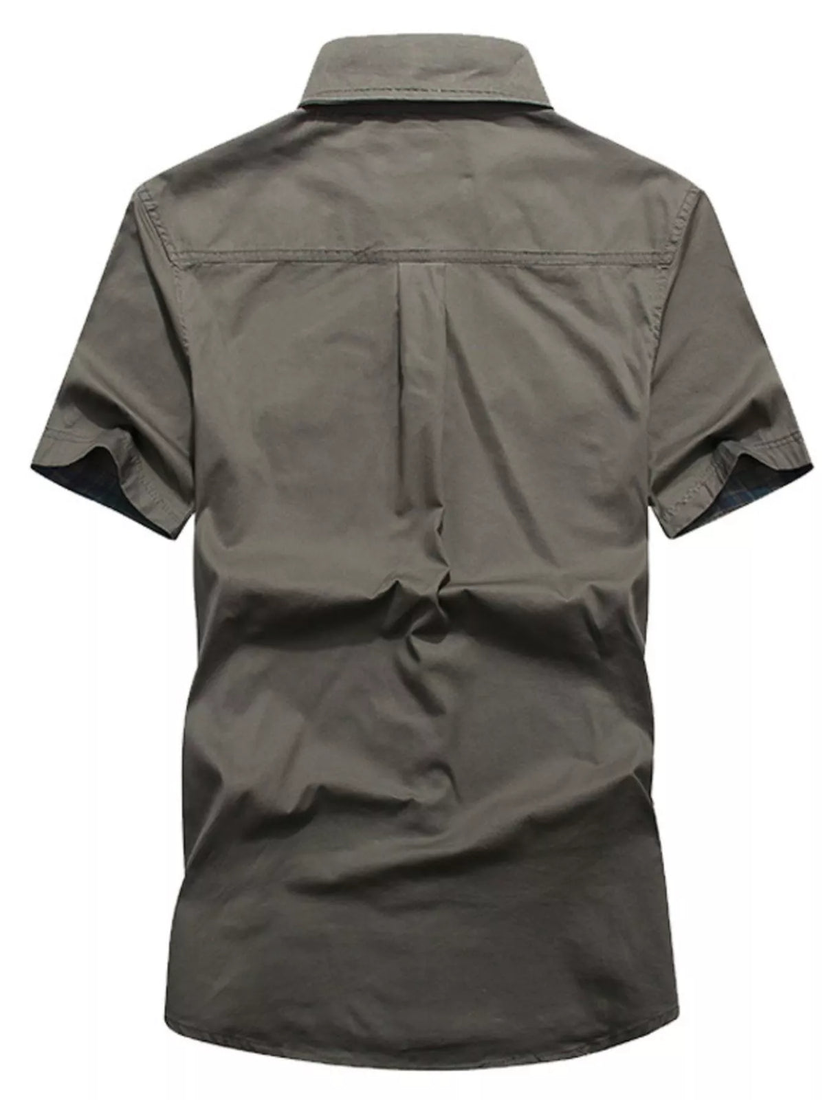 Men's Plus Size Casual Short Sleeve Cargo Shirt - Lilixa.store