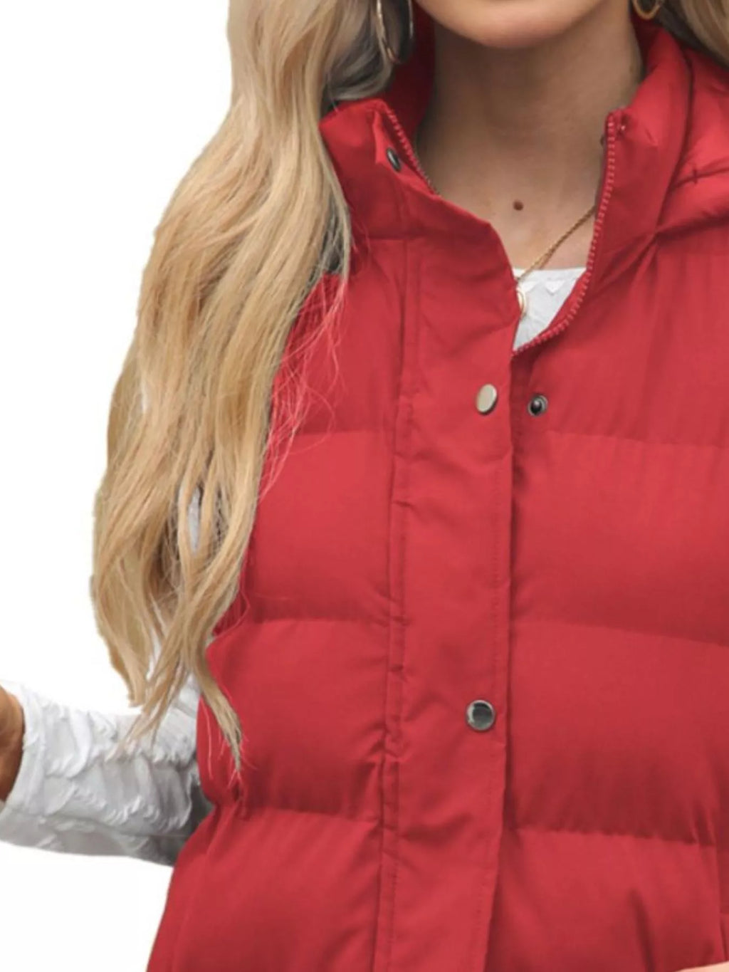 Full Size Snap Down Hooded Padded Longline Vest Coat Plus Size - Lilixa.store
