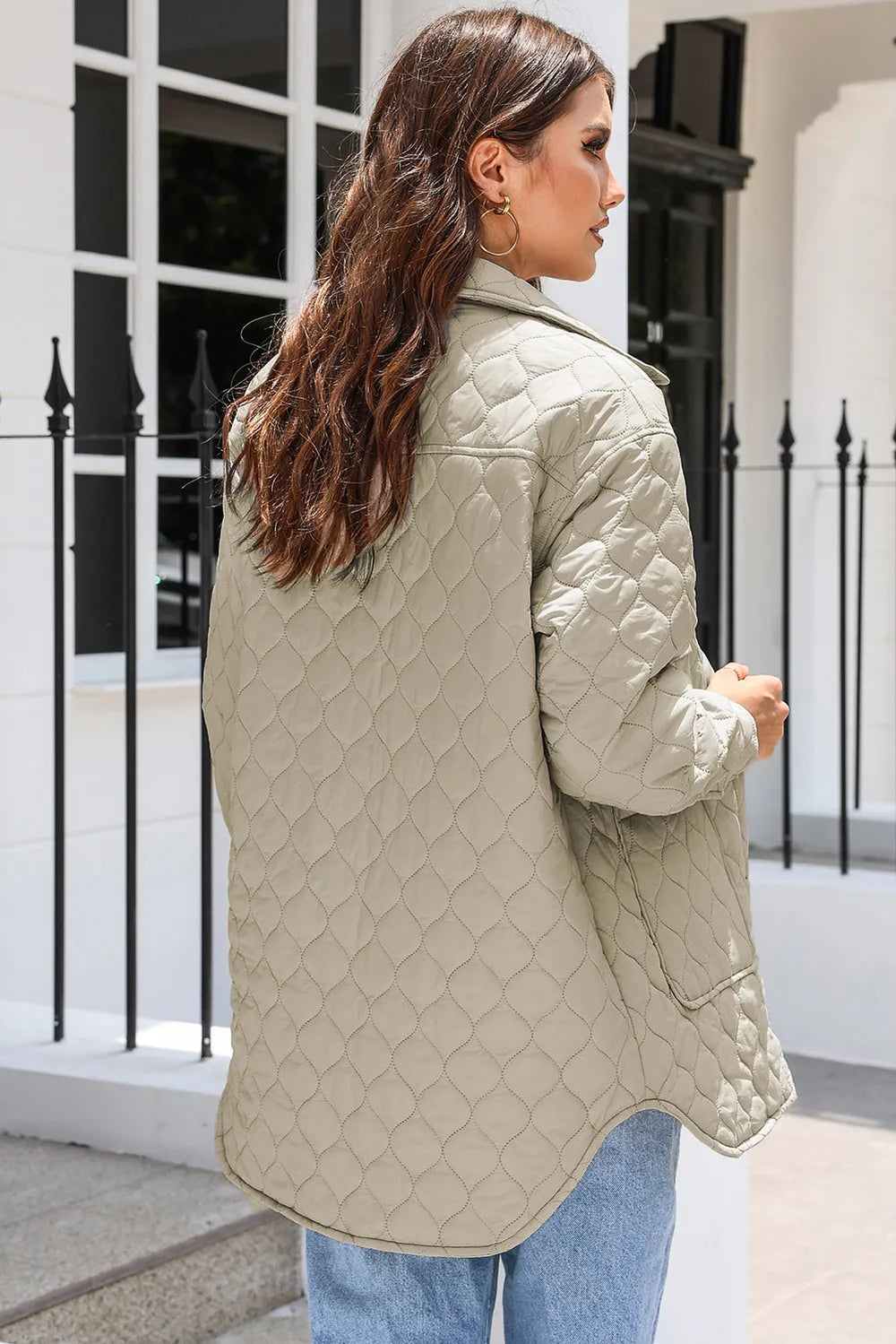 Snap Down Collared Winter Coat - Lilixa.store