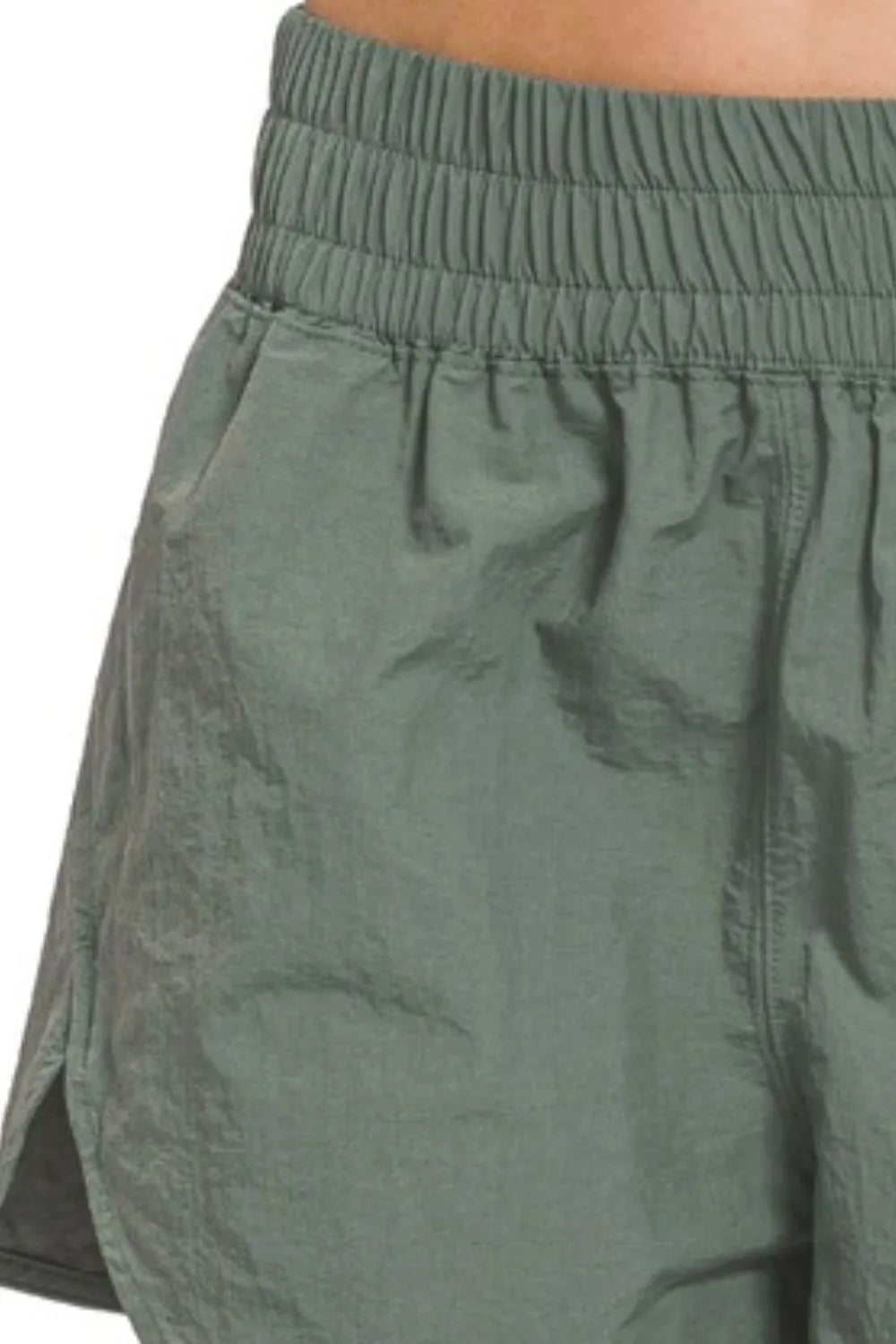 Zenana Windbreaker Smocked Waistband Running Shorts - Lilixa.store