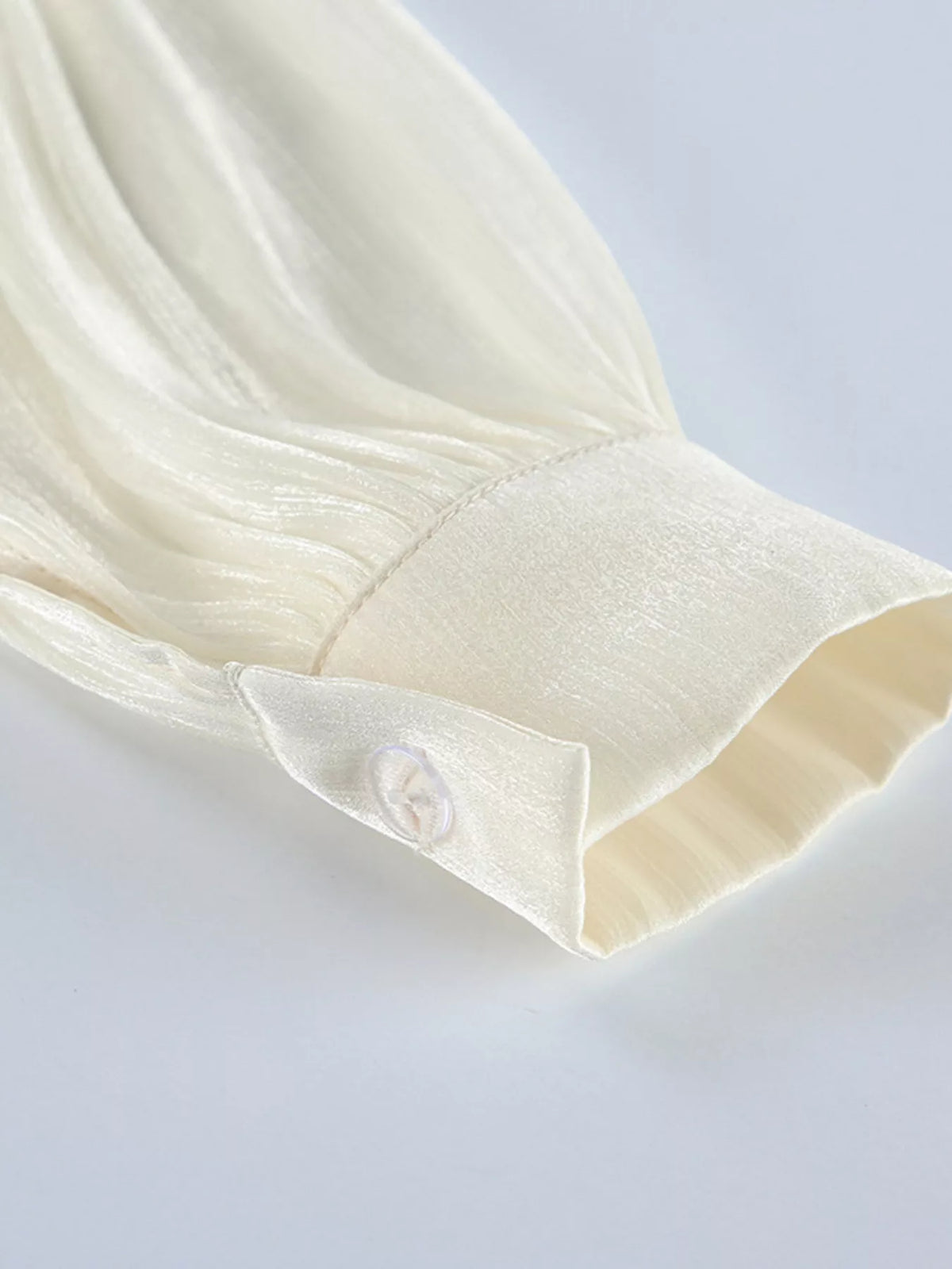 Metallic Sheen Blouse with Tie Detail in Beige, view 12