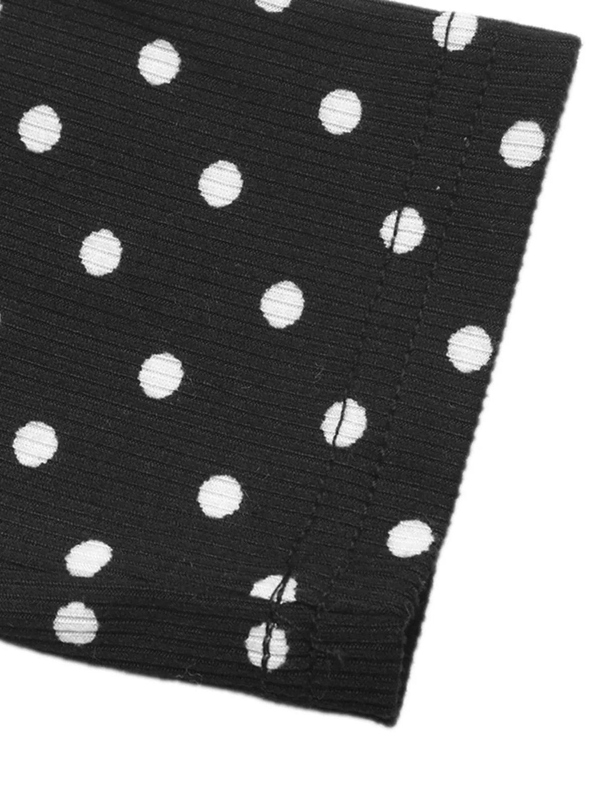 Polka Dot Cutout Long Sleeve Bodysuit