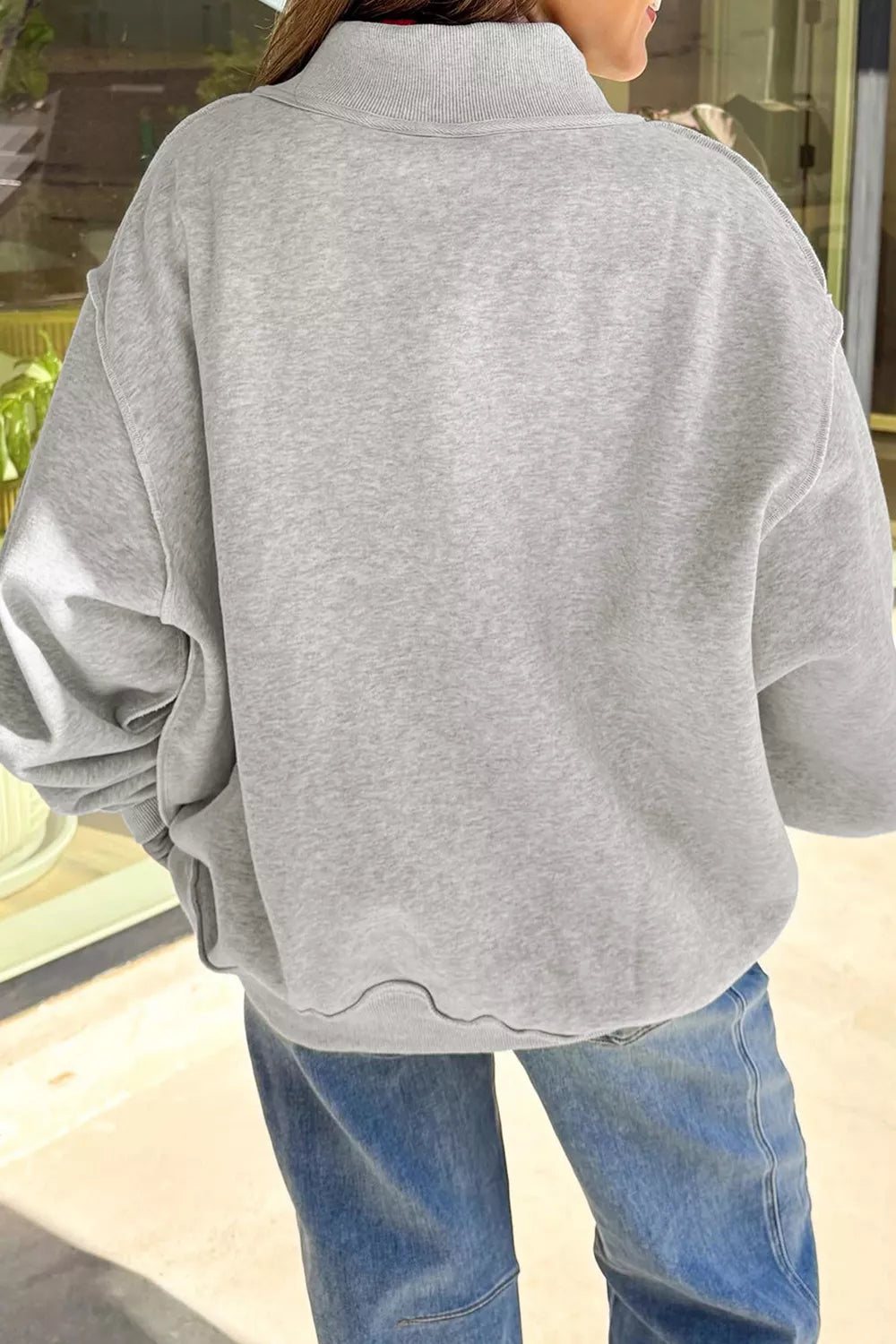 Reversible Halloween Graphic Mock Neck Tunic Sweatshirt - Lilixa.store