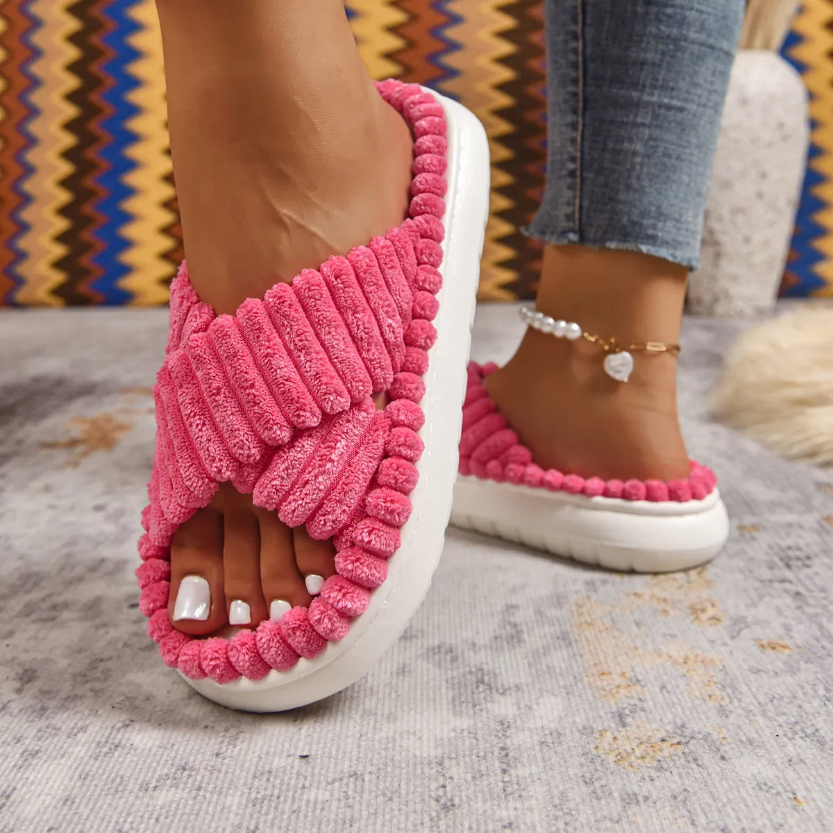 Crisscross Open Toe Platform Slippers - Lilixa.store