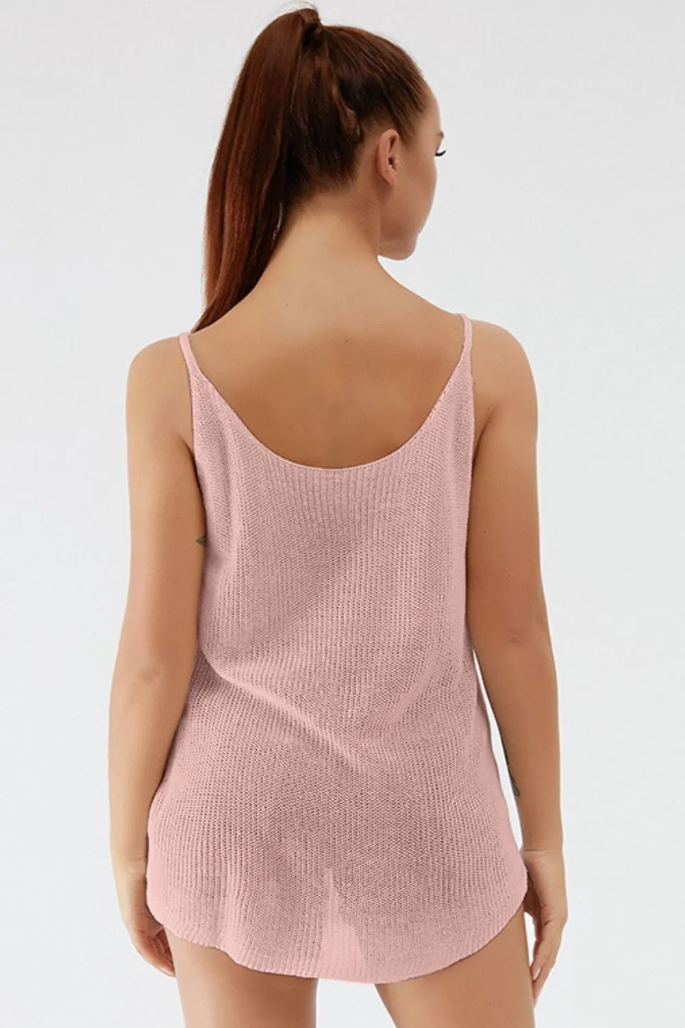 Scoop Neck Spaghetti Strap Knit Cami, view 15