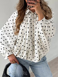 Polka Dot Zip-Up Jacket - Lilixa.store