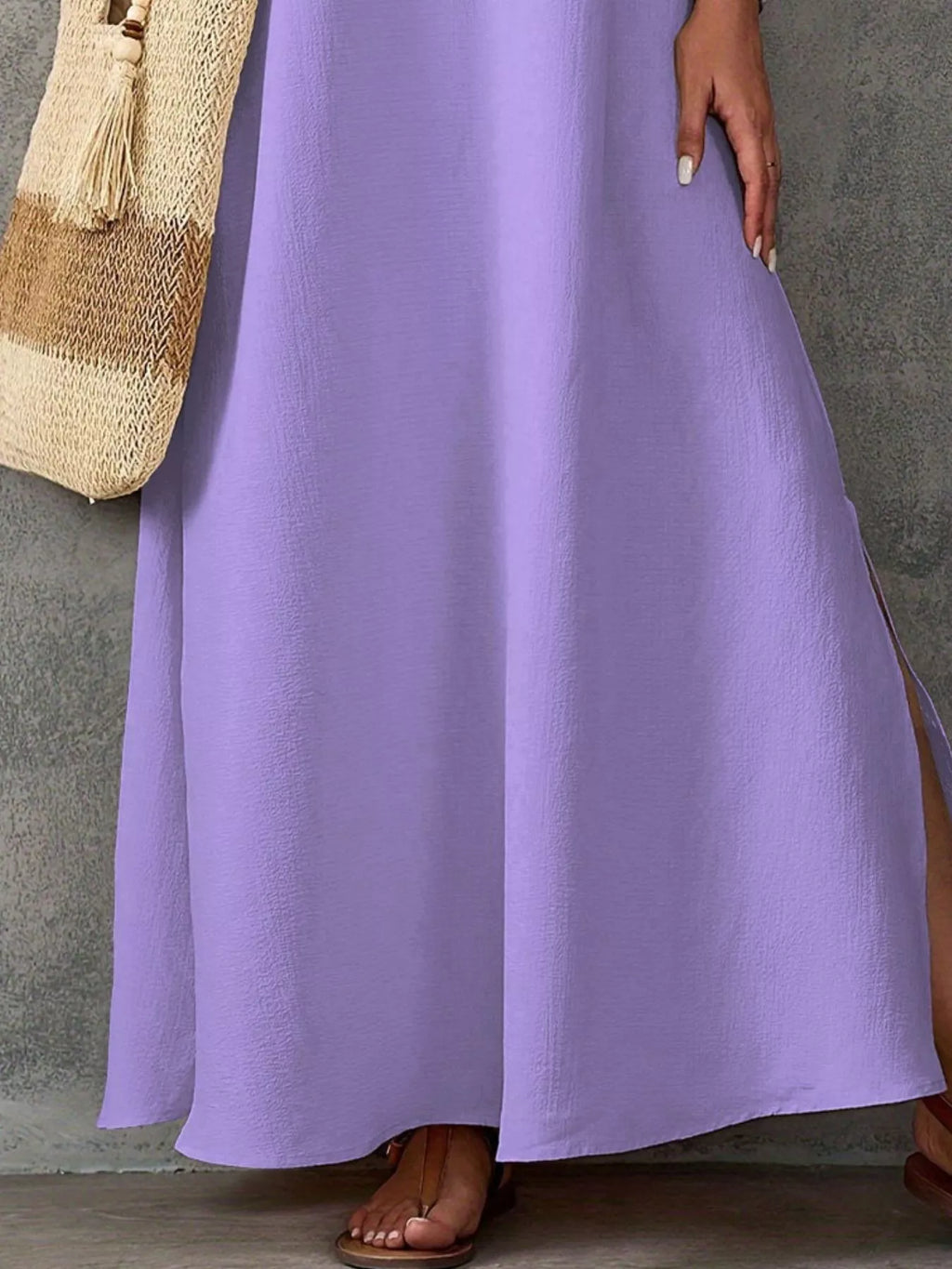 Sleeveless V-Neck Side-Slit Maxi Dress - Lilixa.store