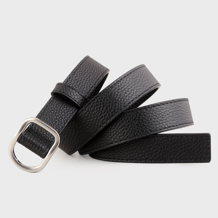 Leather Belt with Silver Buckle - Lilixa.store