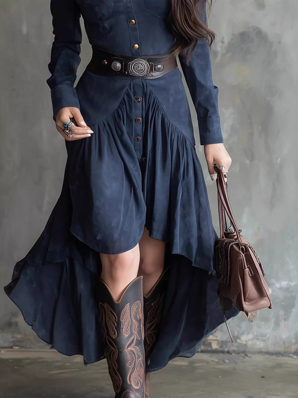 Button-Down High-Low Shirt Dress - Lilixa.store
